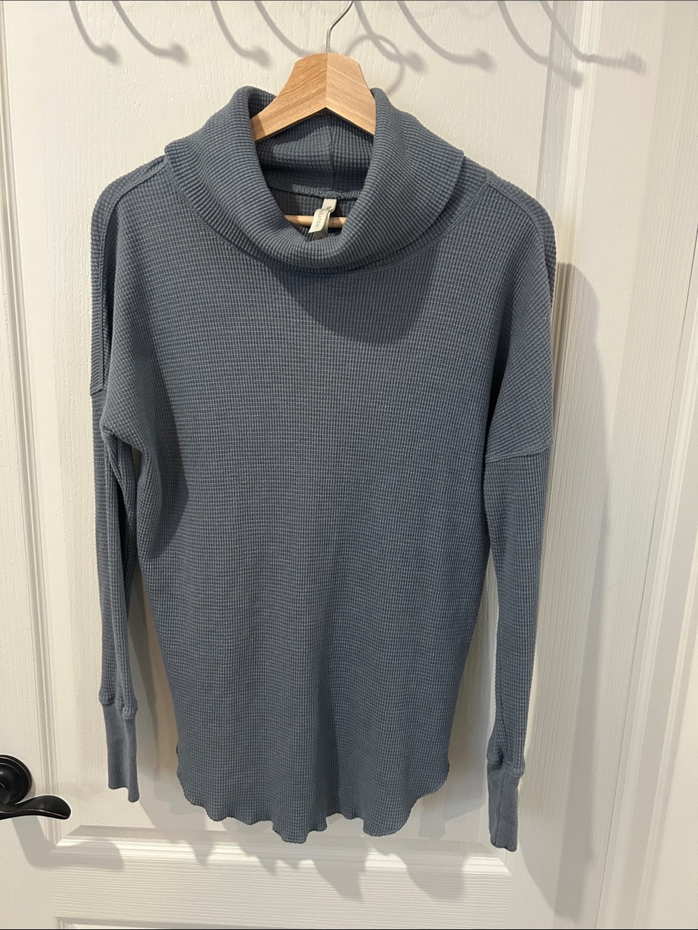 Babaton Steel Gray Waffle Turtleneck Sweater
